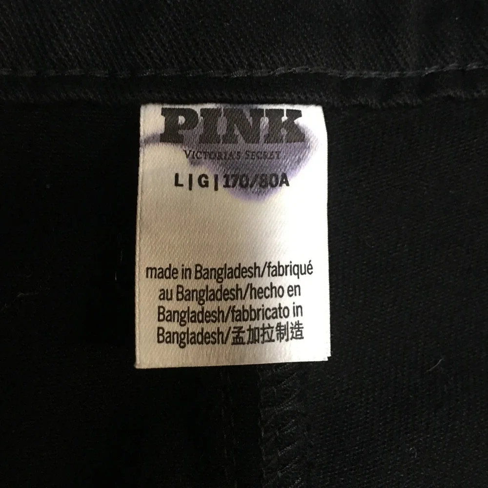 PINK Cargo Pants Womens Large Black Cotton Straight Leg Utility Trousers - Picture 3 of 10